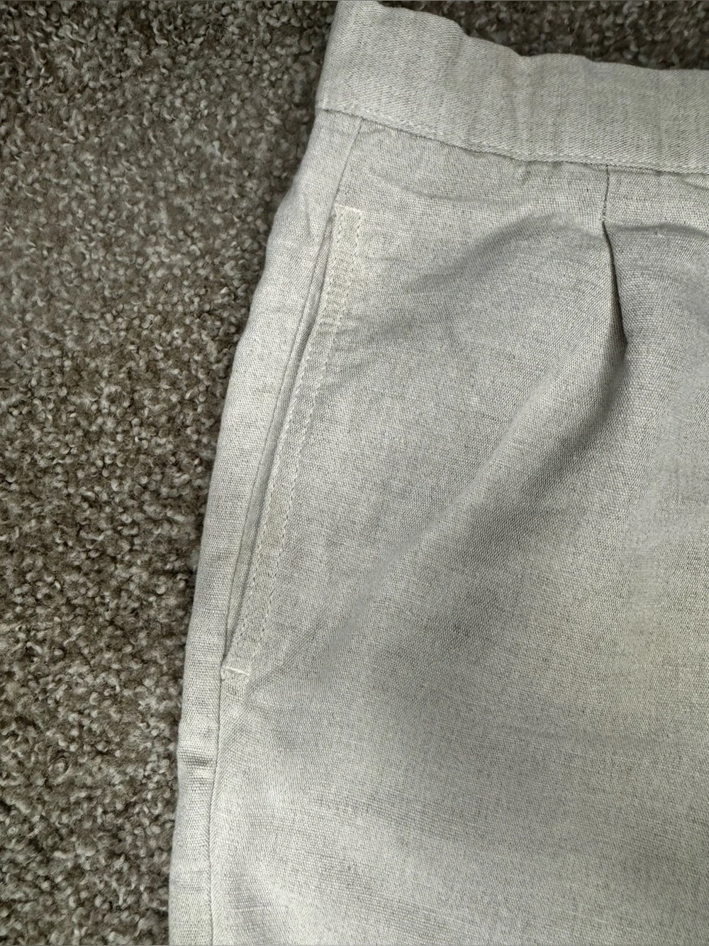 Club Room by Charter Club Men’s Linen Blend Pants Beige Pleated 42x30 Cuffe
